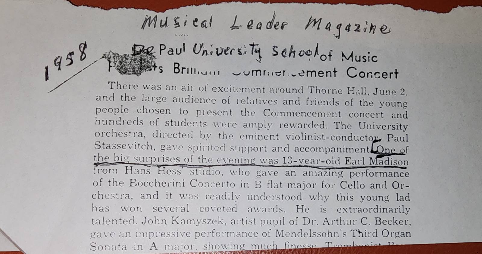 Musical Leader Magazine Commencement review